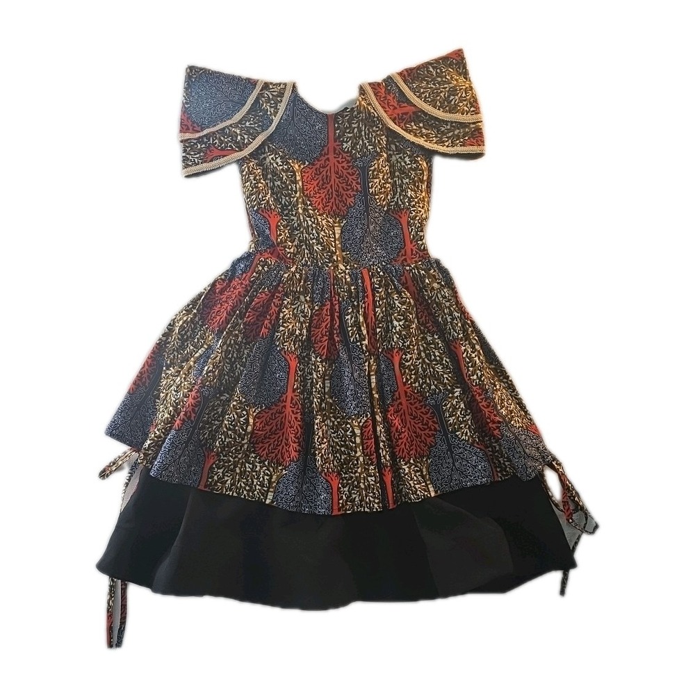 Handmade Orange Blue & Tan Traditional African
